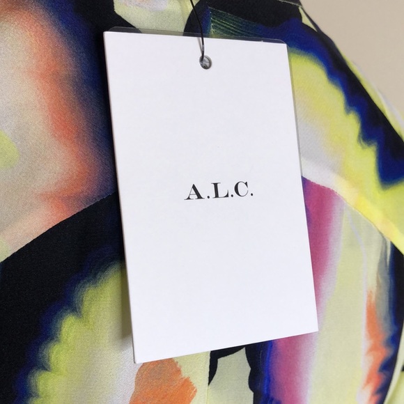 A.L.C. Enzo Dress Yellow Multi Size 6 New With Tags - Picture 5 of 9